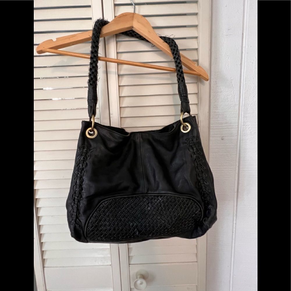 Chocolate Blu Black Soft Leather Shoulder Bag